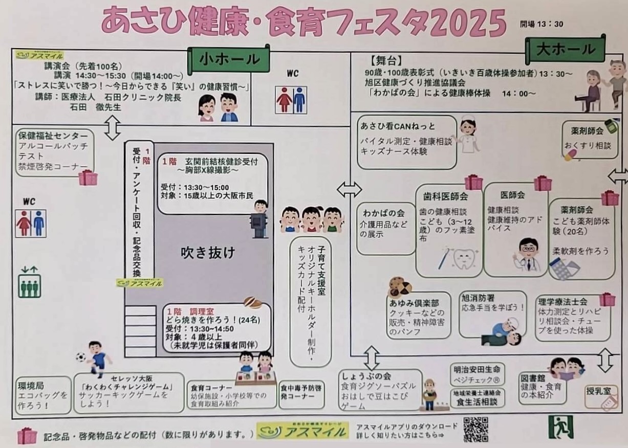 『あさひ健康・食育フェスタ2025』チラシ
